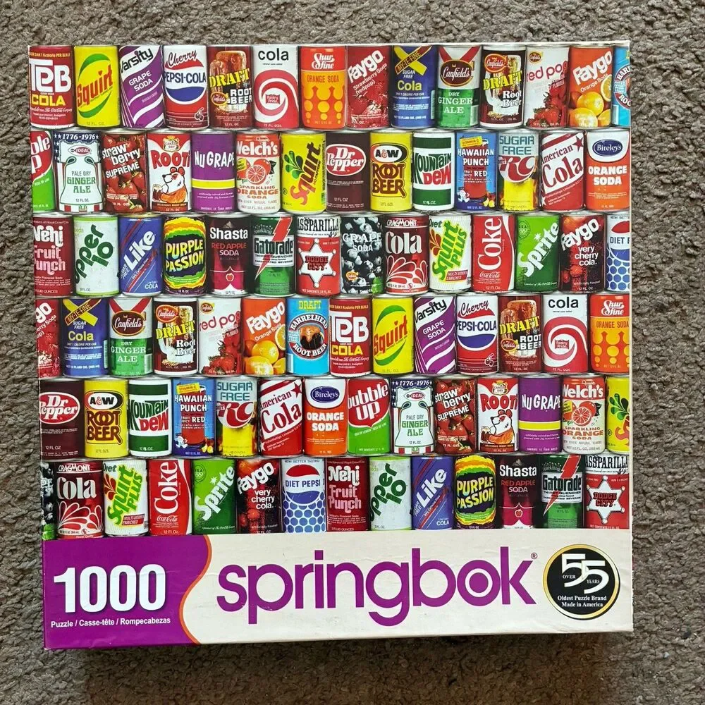 Jigsaw Puzzle Lot of 3 Fishing, Soda Brands, Vintage Christmas 1000 Pieces